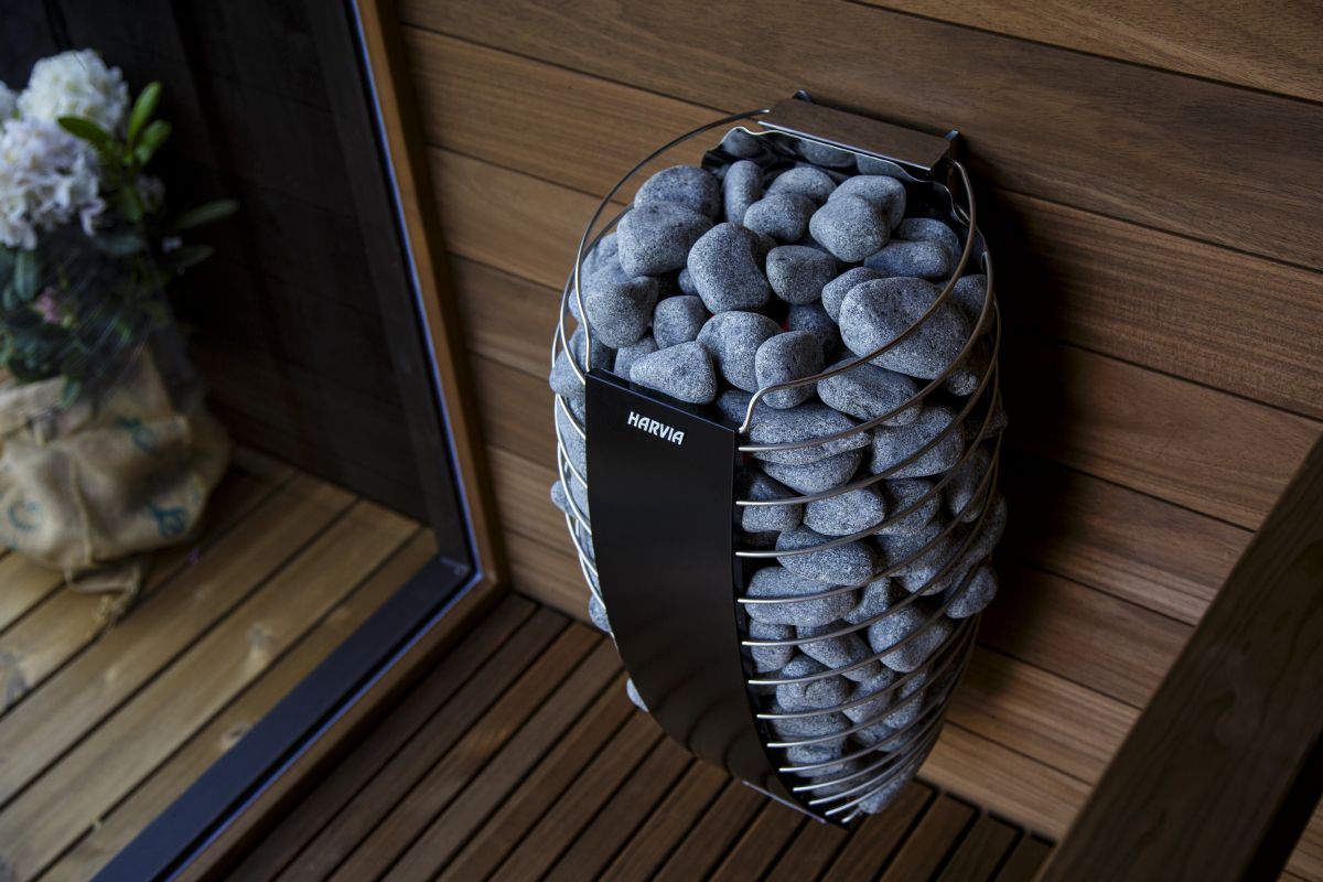 Harvia Spirit E | Elektro Saunaofen Set mit Harvia CX110 Bedienfeld + Saunasteine | 6 kW / 9 kW