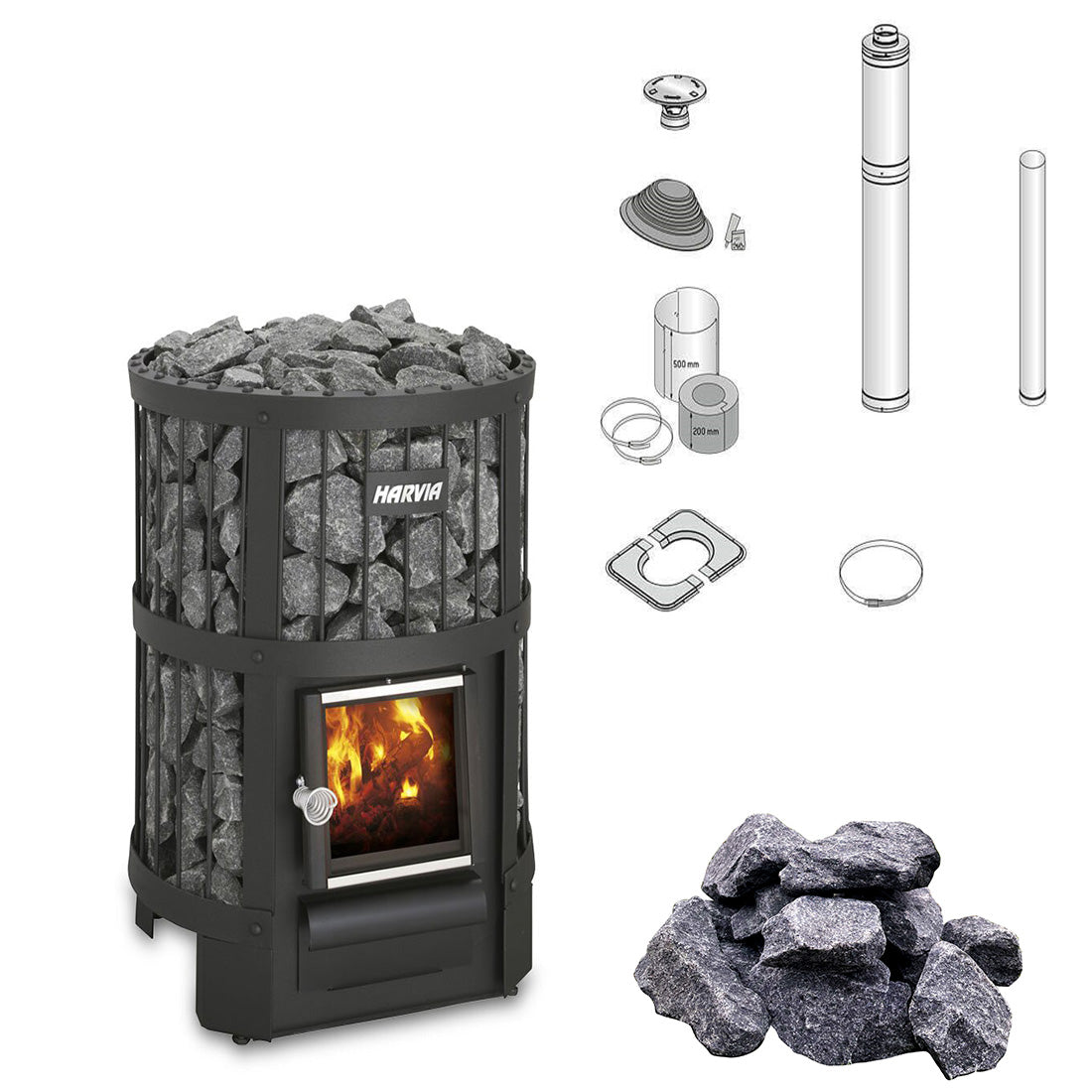 Harvia holzbefeuerte Saunaofen Komplettsets für Saunakabinen in einer Gartenhütte