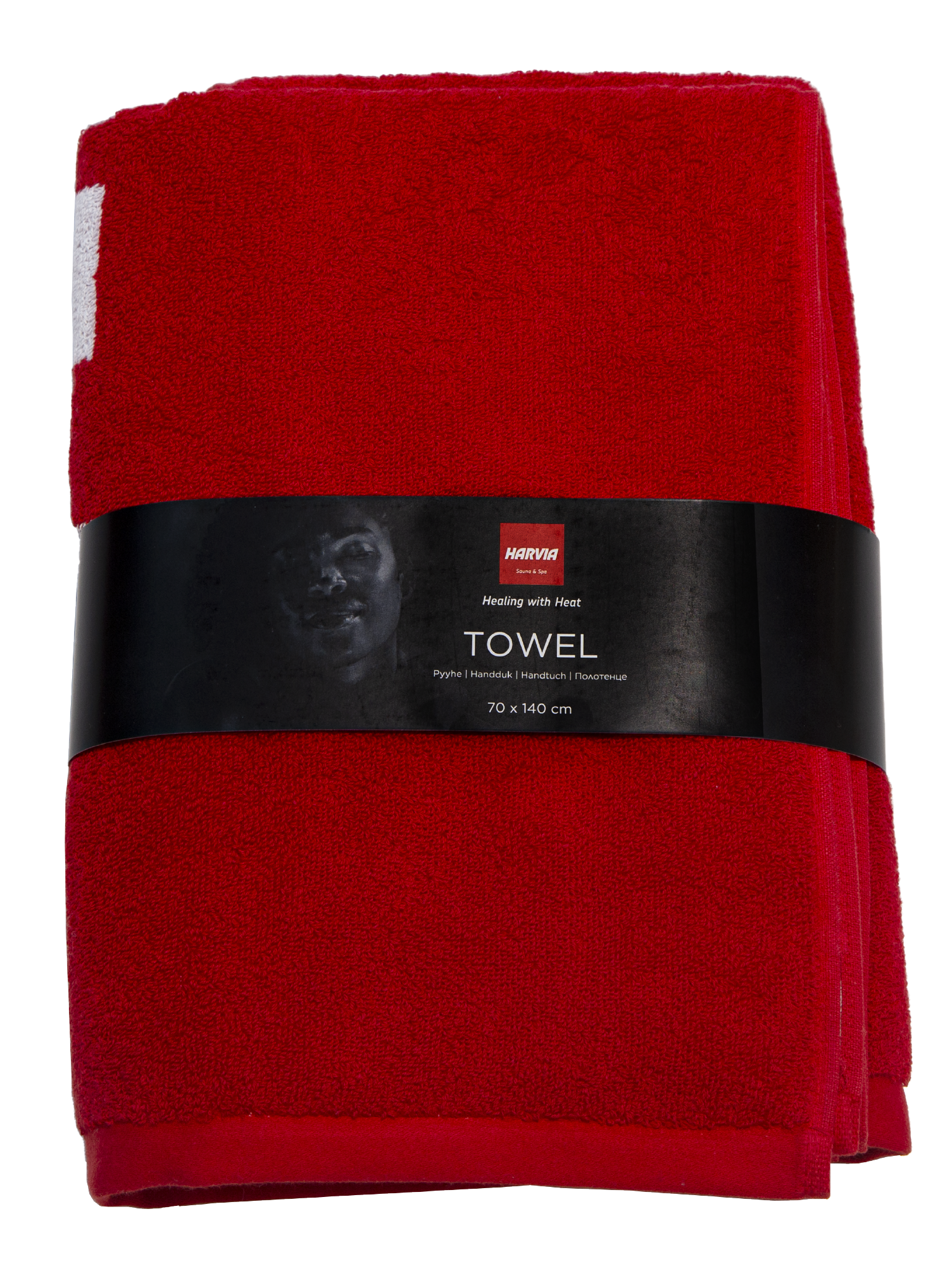 Harvia Handtuch 70 x 140cm / 35 x 55cm rot | SAC80401 / SAC80402