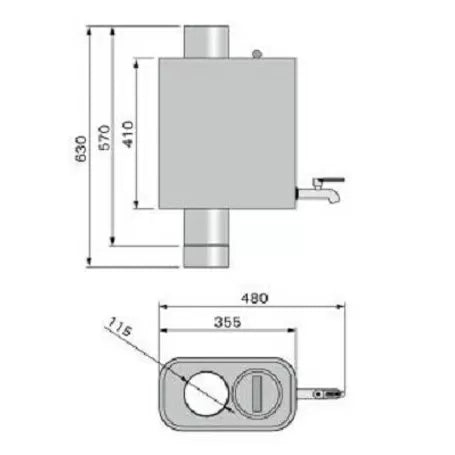 Harvia WP220ST | Warmwasserbehälter Wassertank Boiler Schornsteinmodell | WP220ST